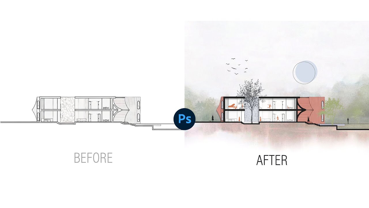 How to Render an Architectural Section in Photoshop —Quick Step-by-Step ...