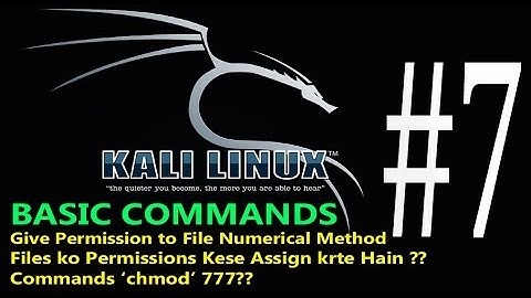 07-Kali linux Command line tutorial File Permission |command chmod (777)| Hindi|Urdu