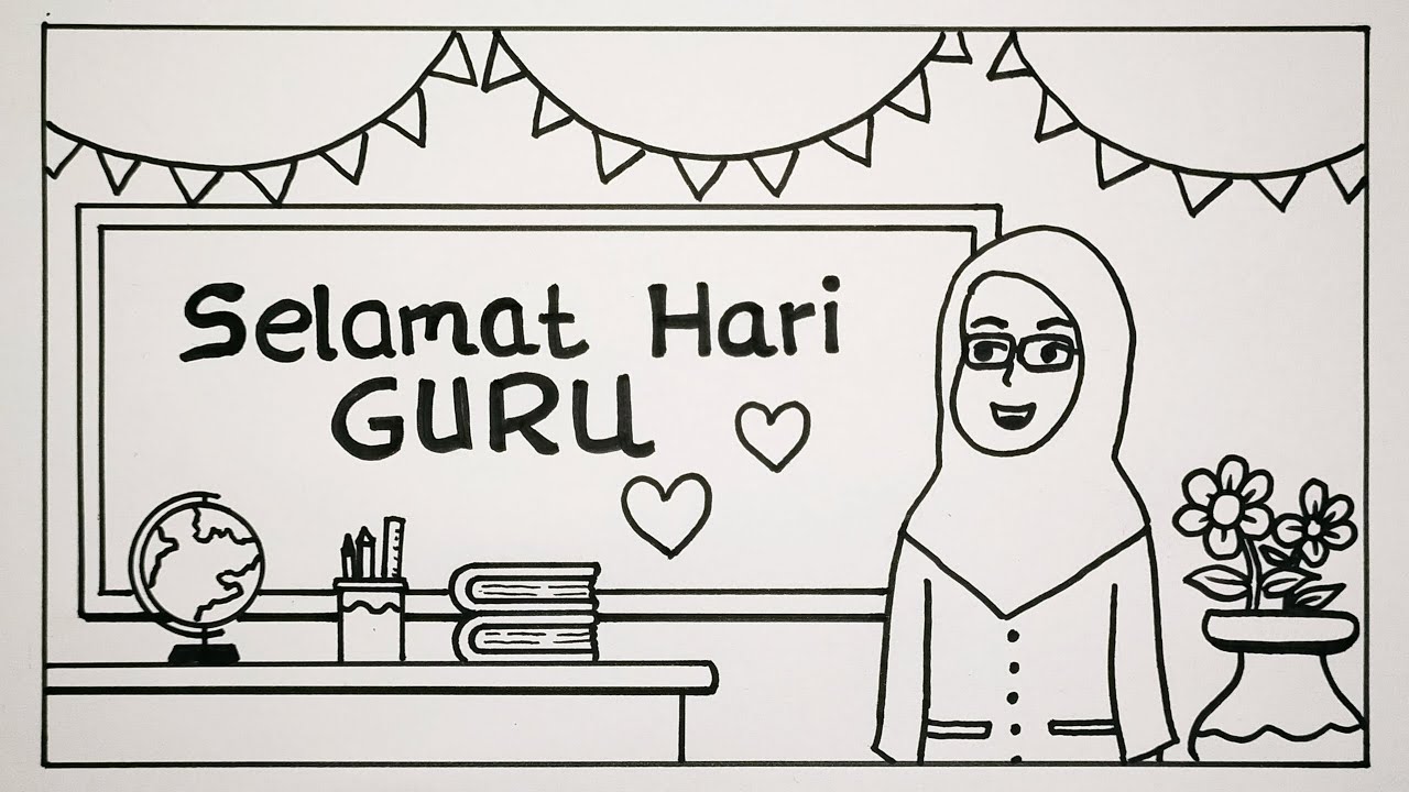 Gambar hari guru 2023 - Cara menggambar hari guru