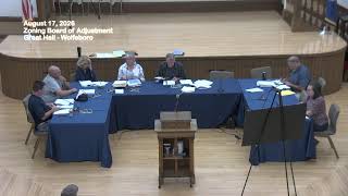 17 August 2026 Wolfeboro Zoning Board of Adjustment ZBA Meeting