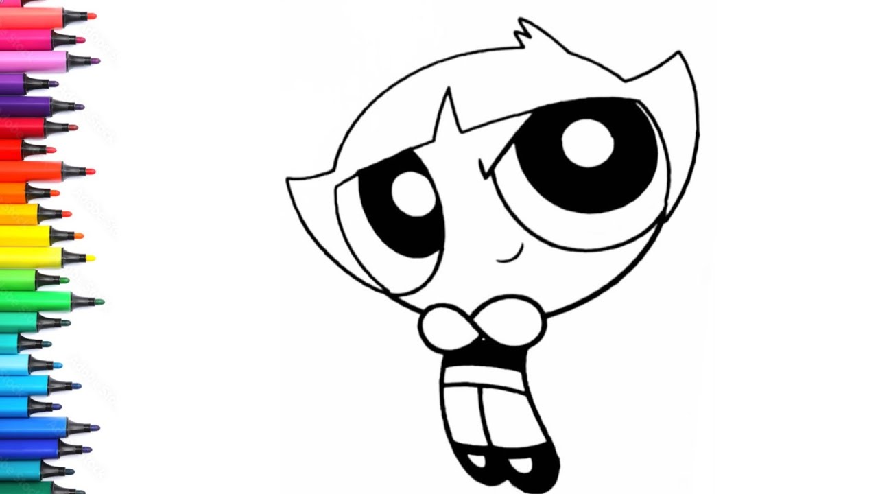 Buttercup from The Powerpuff Girls Drawing, Painting & Colouring for Kids and Toddlers_ Kids Art 