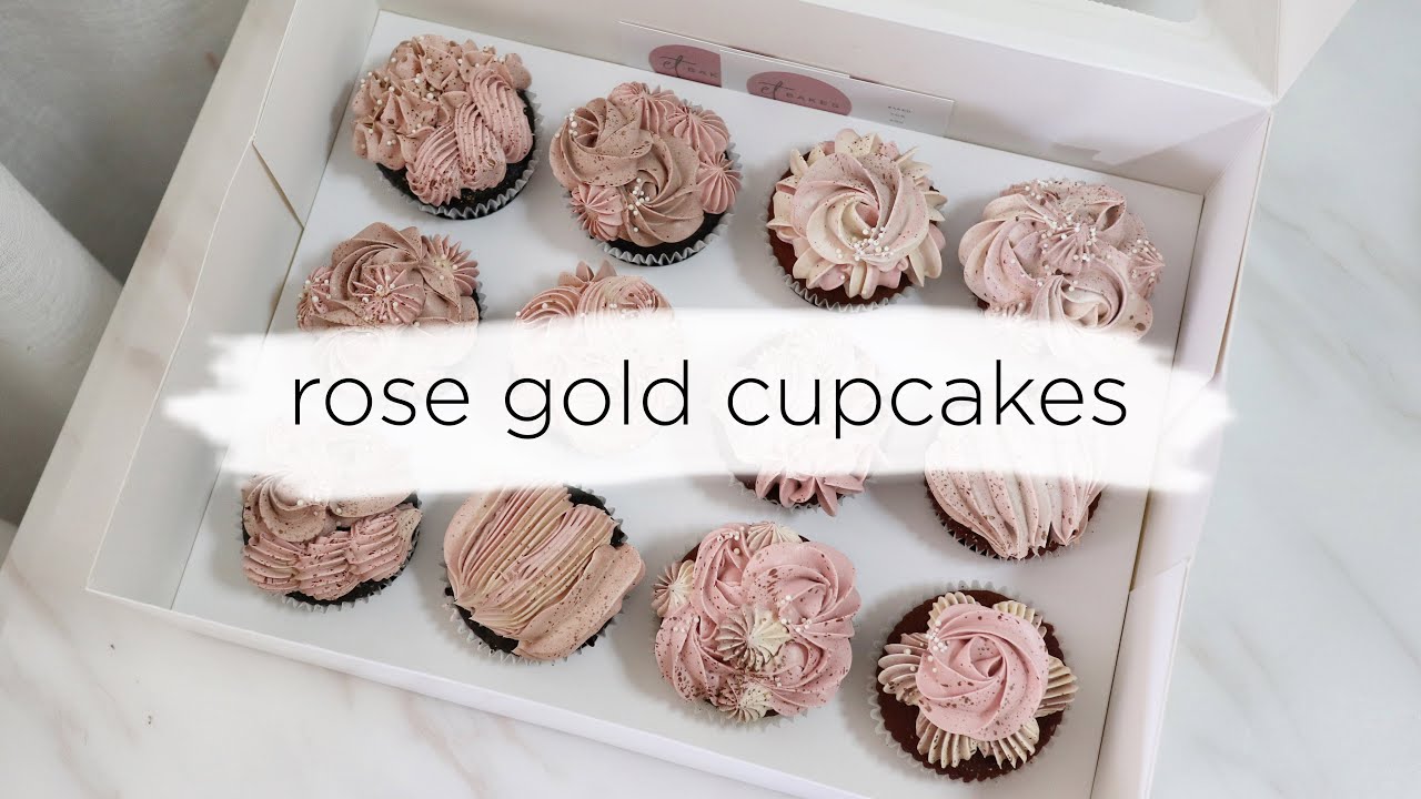 ROSE GOLD CUPCAKES (using only 1M and 6D tip!!) YouTube