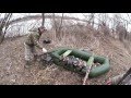 Весенняя охота на селезня с манком и чучелами. Spring hunting duck decoy with stuffed and.