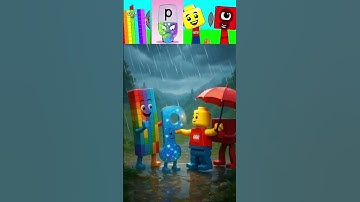 Sprunki-OC Blockie 72 X Alphabet P X Lego X Number Block 1 are playing in rain #sprunki