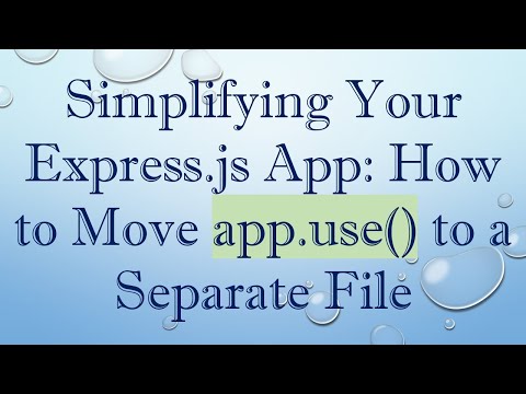 Simplifying Your Express.js