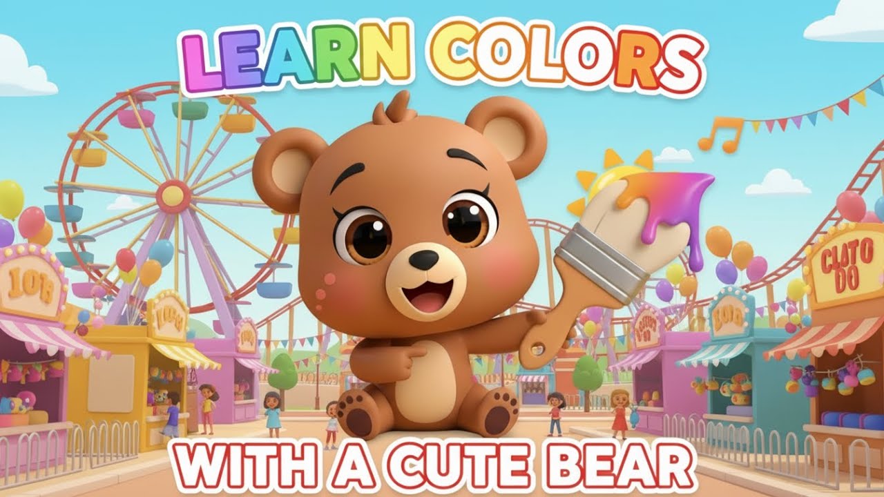 Learn Colors with a Cute Bear 🧸 | Fun Kids Song | Educational Cartoon