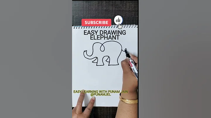 EASY DRAWING OF ELEPHANT #drawingforbeginners  #simpledrawing #elephant #elephantdrawing #shorts