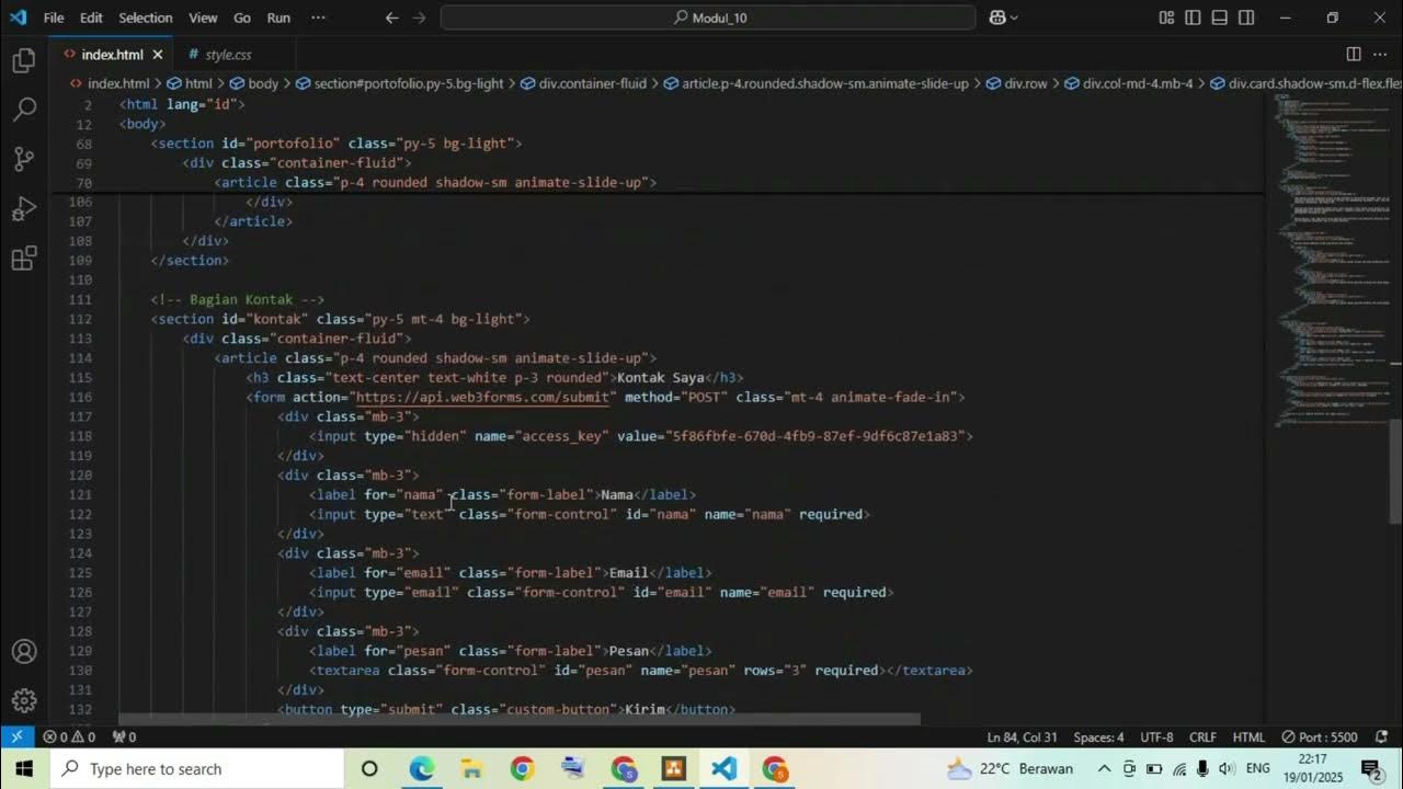 Projek Membuat Web Portofolio Menggunakan HTML, CSS, dan Bootstrap 5 ...
