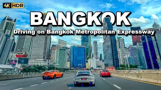 ?? 4K HDR | Driving in Bangkok Expressway | Skyscraper Downtown Bangkok 2023