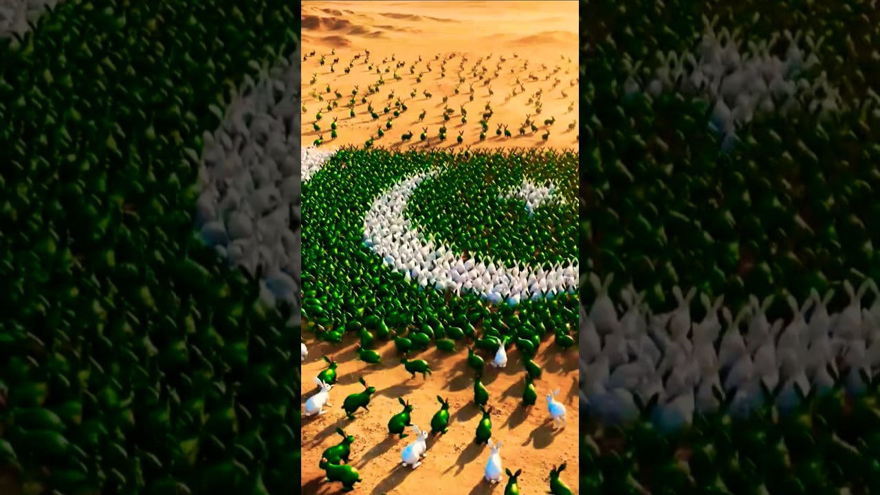 110,000 Rabbits Se Bana Pakistani Flag | Unbelievable Drone View 🇵🇰