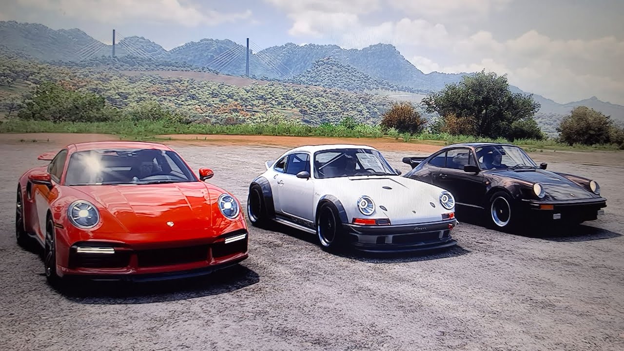 Forza Horizon 5 drag race Porsche 992 Turbo S vs Porsche Carrera RS Vs Porsche 997 Turbo 
