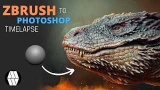 ZBrush to Photoshop Timelapse - 'Dragon Bust' Concept