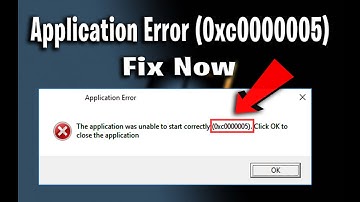 The Application was unable to start correctly (0xc00005). Click ok to close The Application