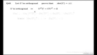 Tutorial Q48 Chapter 5  --  Determinant of orthogonal matrix