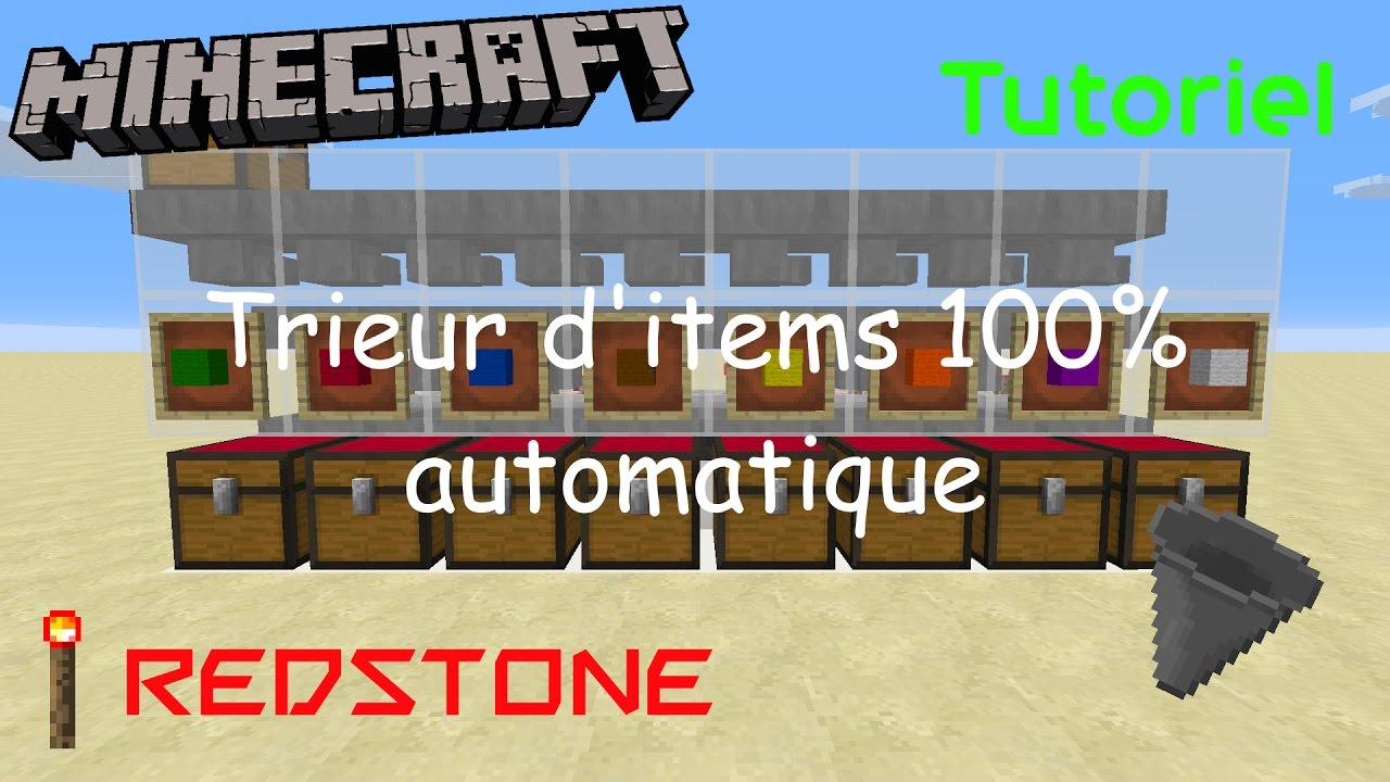 Trieur d'items 100% automatique [tuto redstone minecraft 