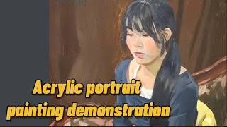 Acrylic portrait painting demonstration