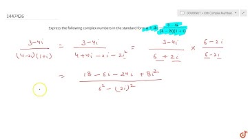 Express the following complex numbers in the standard form  ltmath gt  ltmrow gt  ltmi gta lt/
