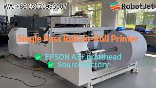 RobotJetSingle Pass Digital Printer (roll-to-roll), Real-shot video #rolltoroll