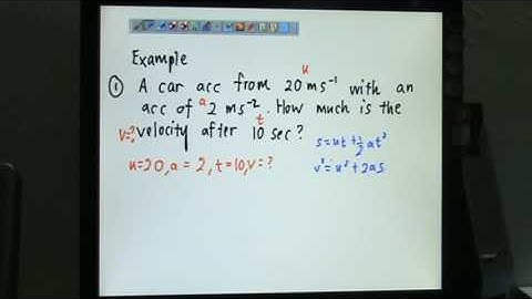 Kinematics Calculation Example 1