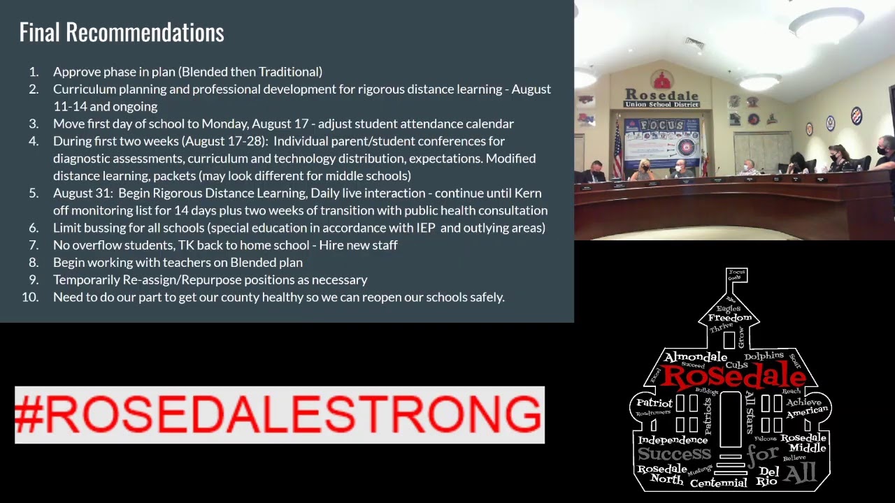 Rosedale Union School District Live Stream YouTube