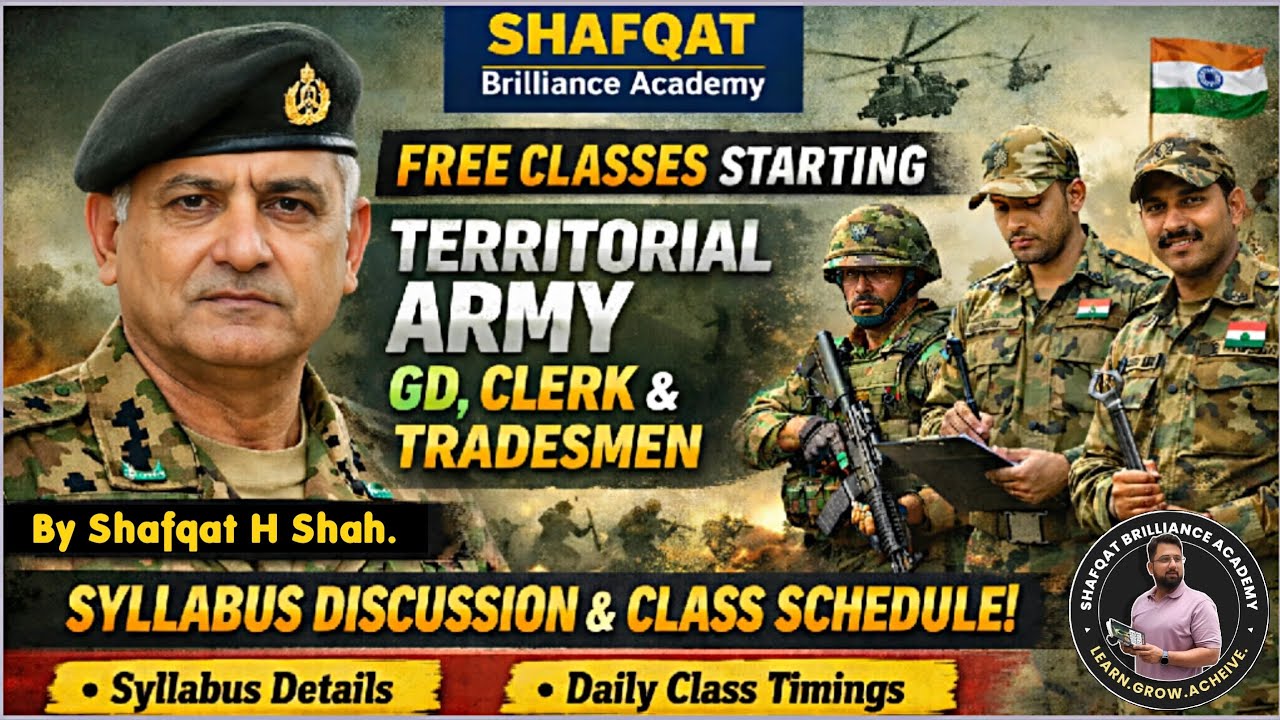 TA Army Exam 2026 | Syllabus Discussion & Free Daily Classes Schedule | Mini Mock Test By S H Shah