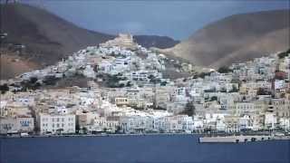 Syros port by day and by night