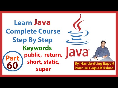 Learn Java Complete Course| Step By Step | References - Keywords |By: Ponnuri Gopie Krishna |Part–60