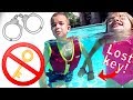 HANDCUFF CHALLENGE in Swimming Pool Gone Wrong 😱 LOST KEY! | Sam & Nia