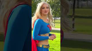 POV Supergirl just landed in your backyard👀 What’s your reaction? #cosplay #supergirl #dccomics