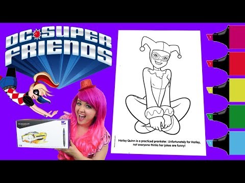 coloring-harley-quinn-dc-comics-coloring-book-page-colored-markers-prismacolor-|-kimmi-the-clown