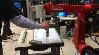 Industrial robot hybrid force control lead-through programming