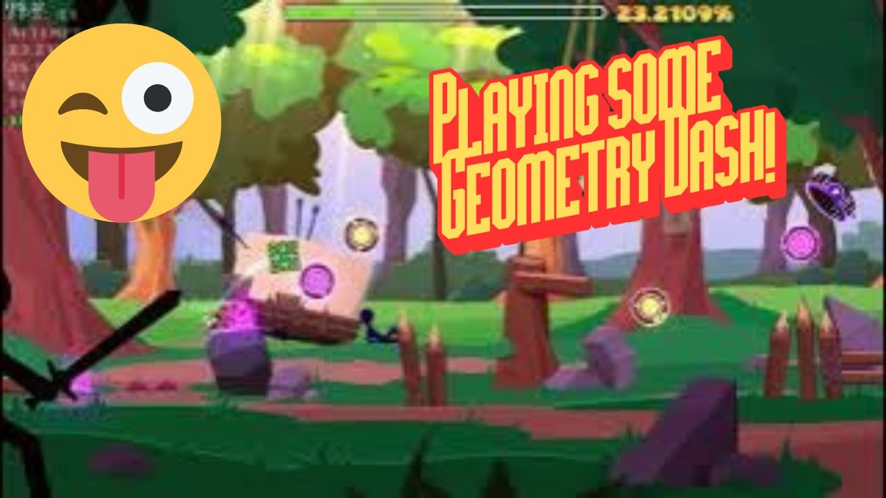 Playing some Geometry dash! - YouTube