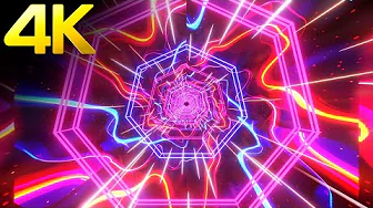 4K OLED Abstract Neon Hexagon Rainbow Color TV Screensaver Saver  VJ loop Background (no sound)