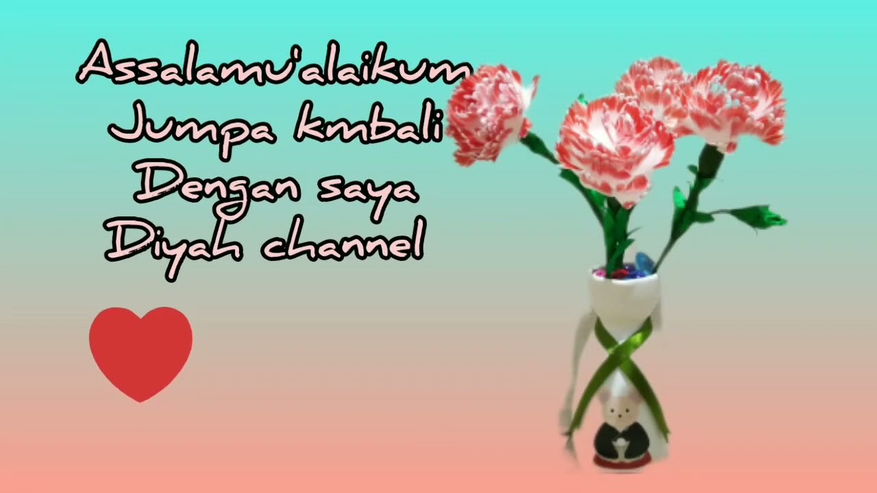 DIY how To Make Carnations Flowers From Satin Ribbon bunga Anyelir 