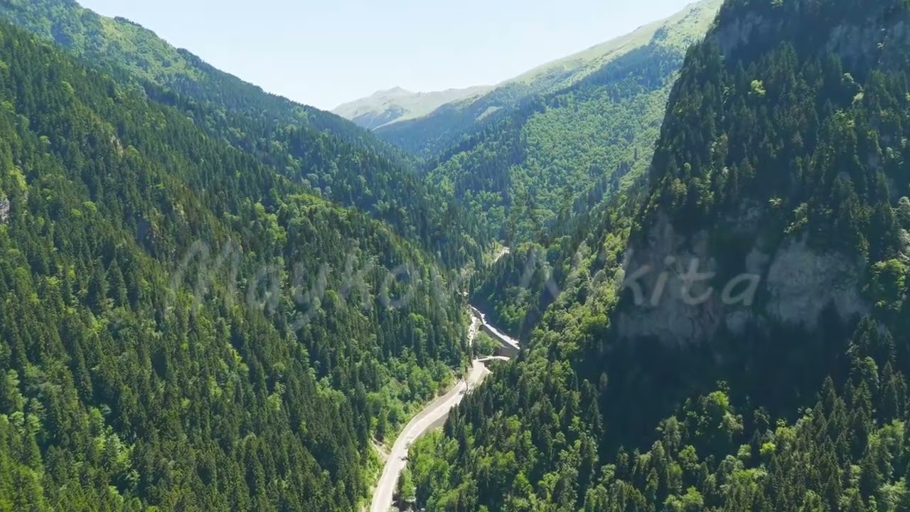 Altindere, Trabzon Province, Turkey. Altindere Valley Park. Panoramic views during the day. Flyin...