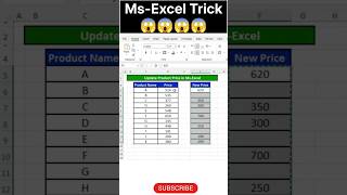 Ms-Excel Trick to Update Product Price😲#excel#exceltips#exceltutorial#excelhacks#excelshorts#excel