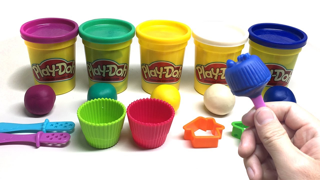 Learn Colors with 5 Color Play Doh Shape Molds with Ice Cream Học màu