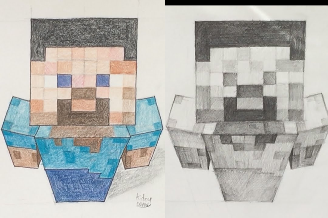 How to draw Minecraft Steve [explained] - YouTube