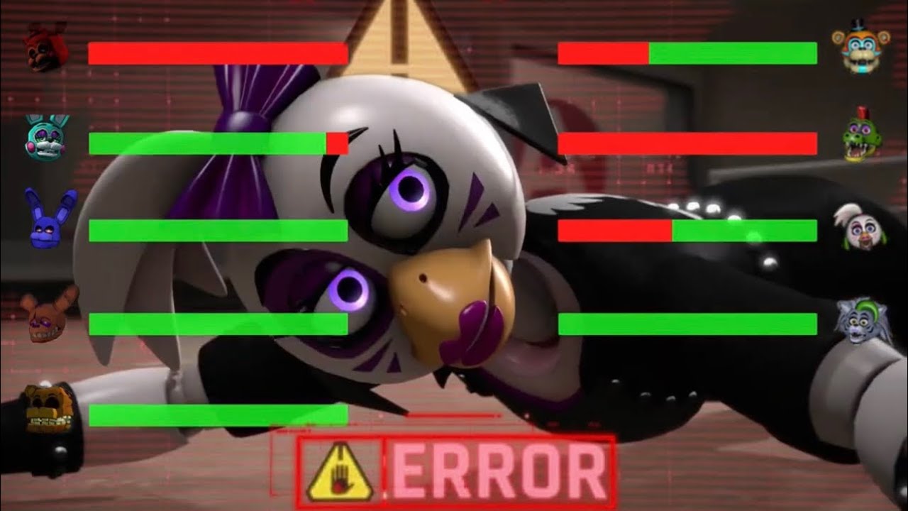 [SFM FNaF] Custom Security Breach vs FNaF Retro Animatronics WITH Healthbars