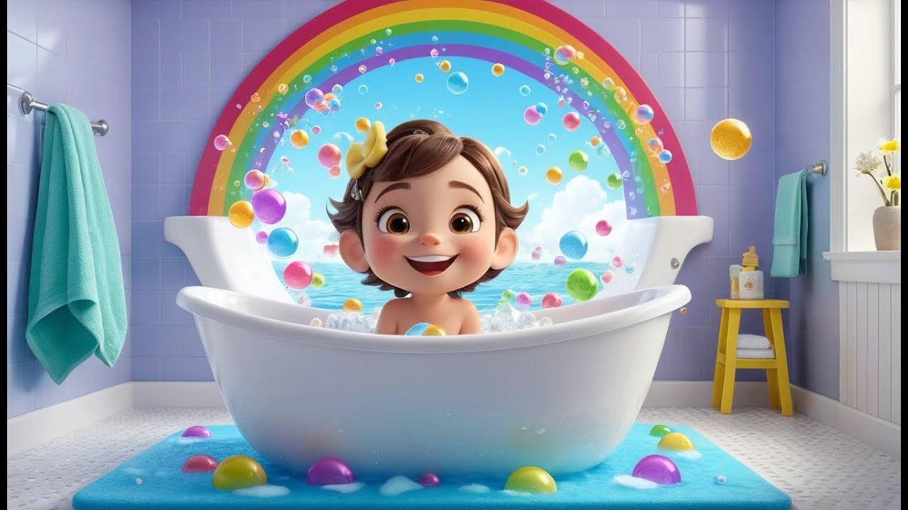 Splish, Splash, A Rainbow Bath | Fun Water Song for Kids | Colorful Bath Time Rhymes