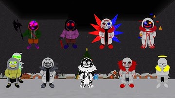Undertale Multiverse Simulator showcase all NULL Characters ft. gfb,玫瑰
