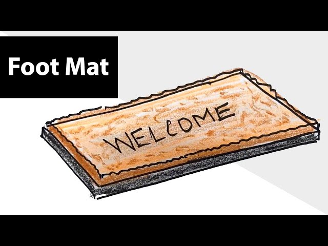 How to draw a Foot Mat? Step by step drawing for kids