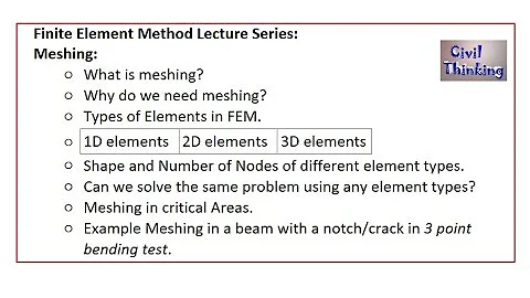 Finite Element Analysis (FEA/FEM): Meshing and types of elements in FEM