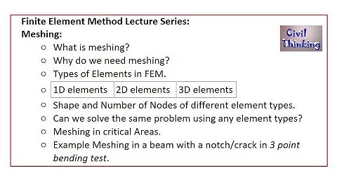 Finite Element Analysis (FEA/FEM): Meshing and types of elements in FEM