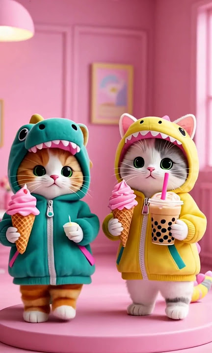 ningnang e kucing comel suka es krim 🍦 boba coklat 🧋#cat #imut #shortvideo #cute #shortsfeed #funny