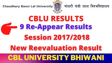 CBLU Reappear Result BA BSC BCOM BCA BBA || CBLU Reevaluation Rechecking result #cblu