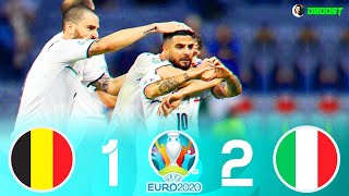 Belgium 1-2 Italy - EURO 2020 - Insigne&#39;s Finesse Shot Goal - Extended Highlights - [EC] - FHD