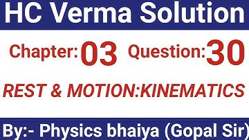 H.C. Verma Solutions - Rest and motion - Kinematics - Chapter 3, Question 30