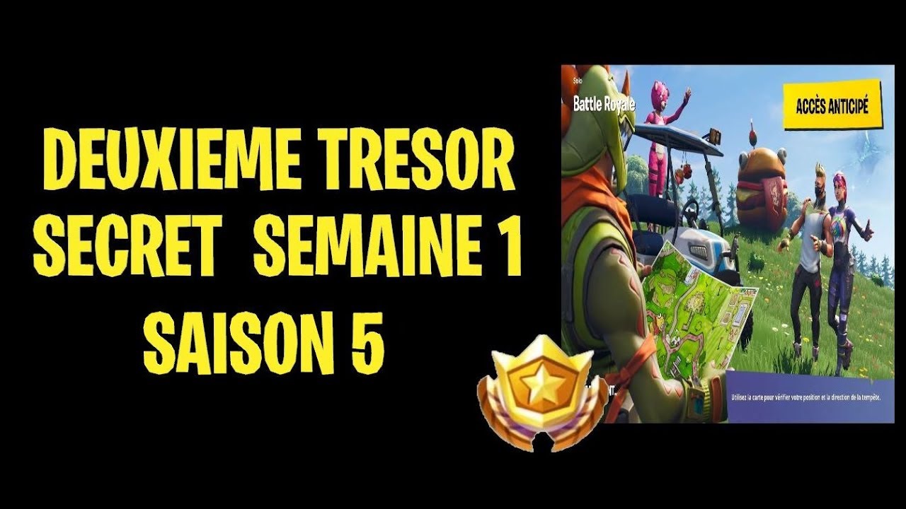 fortnite tresor cache dans l ecrans de chargement semaine 1 saison 5 defi road trip - defi cachac fortnite semaine 1