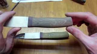 картинка: Нож своими руками (морение рукояти и первая пропитка маслом)